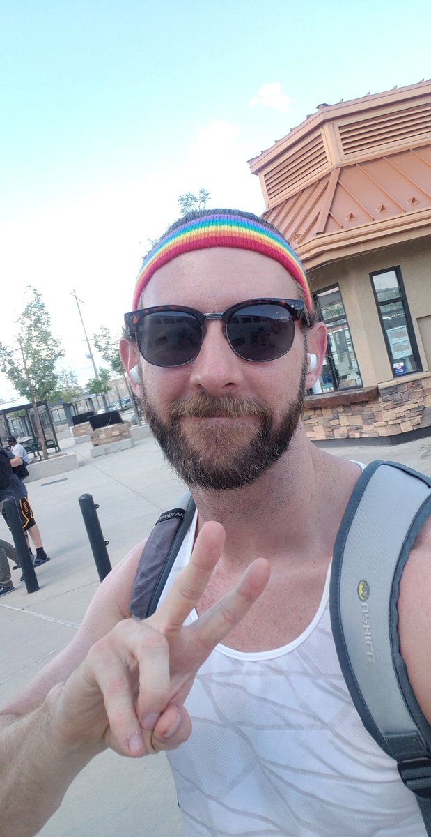 AddisonDJenkins's tweet photo. A gay BYU urban planning guy jn short shorts taking public transit to a Pride march in the state's most conservative city? Utah County's worst nightmare. 
#BYUPride ❤🧡💛💚💙💜 https://t.co/zmJncmMwnK