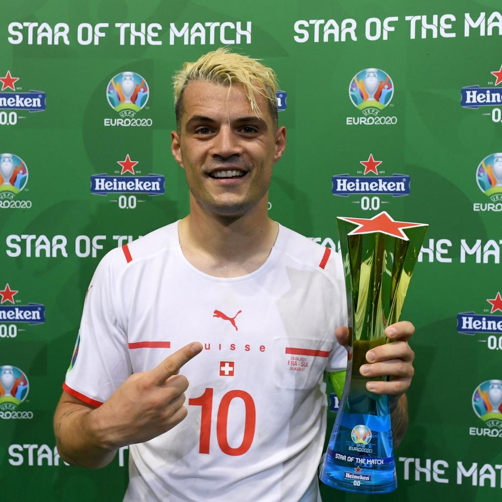 EURO2024FRA's tweet image. ⭐️ Star du match ⭐️
Granit Xhaka #SUI 
#FRASUI  #EURO2020