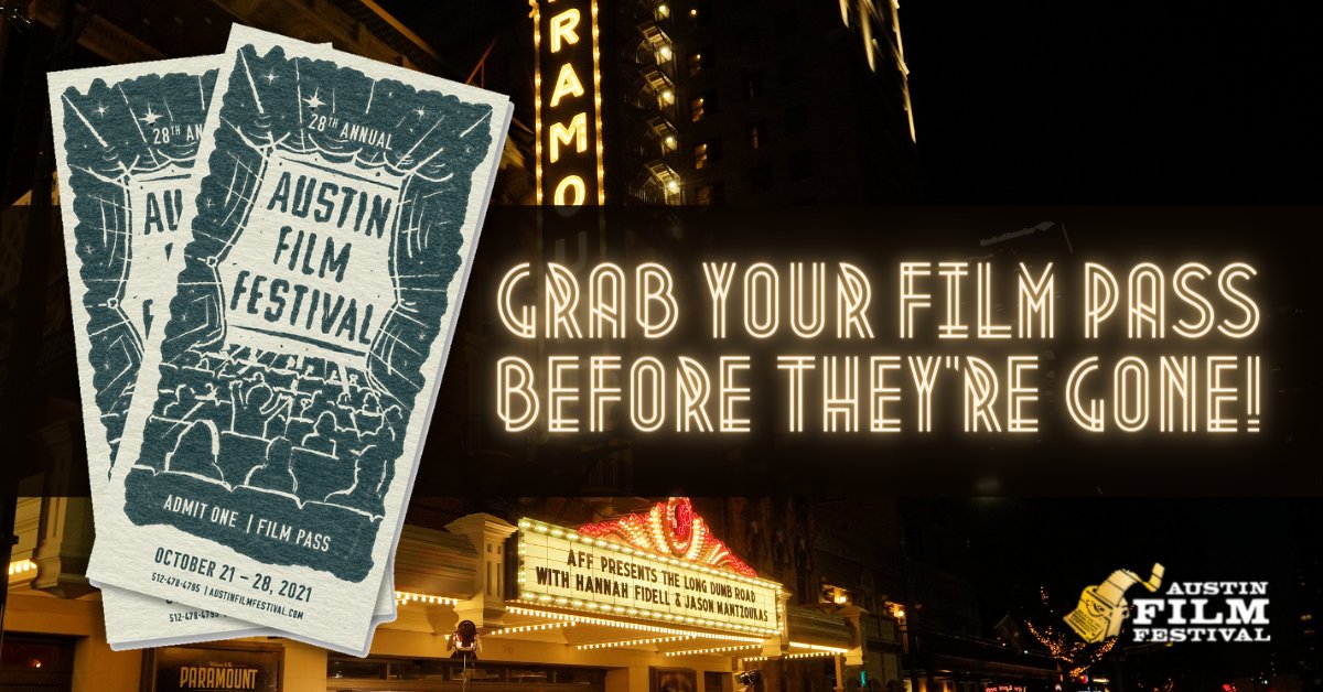 austinfilmfest's tweet photo. Our first batch of Film Passes for this year's Festival are almost sold out! Imagine watching over 100 films in one week, for only $70! Amazing, right?
So don't wait, and get yours today! https://t.co/smMoX1QW6D
#austintx #filmpass #AFF28 #AustinFilmFestival https://t.co/BhmEn4DwtT