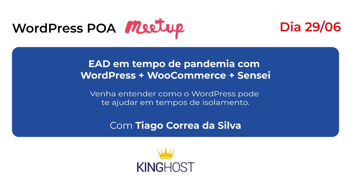 wordpresspoa's tweet image. EAD em tempos de pandemia com WordPress + WooCommerce + Sensei.

É amanhã, vem com a gente! 

meetup.com/pt-BR/wp-poa/e…