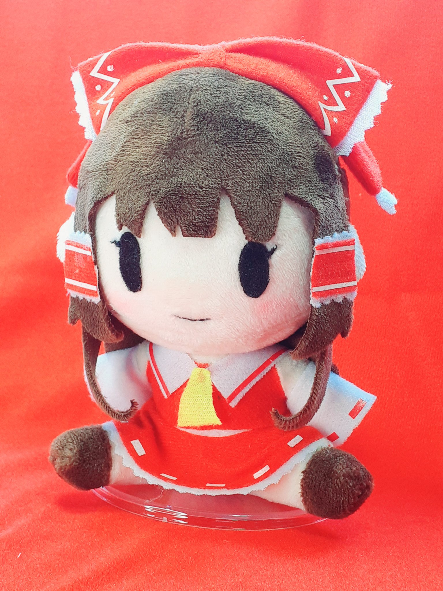 たきゅーと Jcぬいものアイドル 動画で紹介した霊夢ぬい W 布はグッズプロさんのクリスタルボアとナイレックスを使ってます ٩ ๑ ᴗ ๑ ۶ 今回ちょっと小さめの14センチ 次は魔理沙ぬいつくるよー ฅ W ฅ ぬいぐるみ グッズプロ 東方