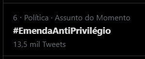 KimKataguiri's tweet photo. Não para de subir! #EmendaAntiPrivilégio https://t.co/xNjFsnSfGY