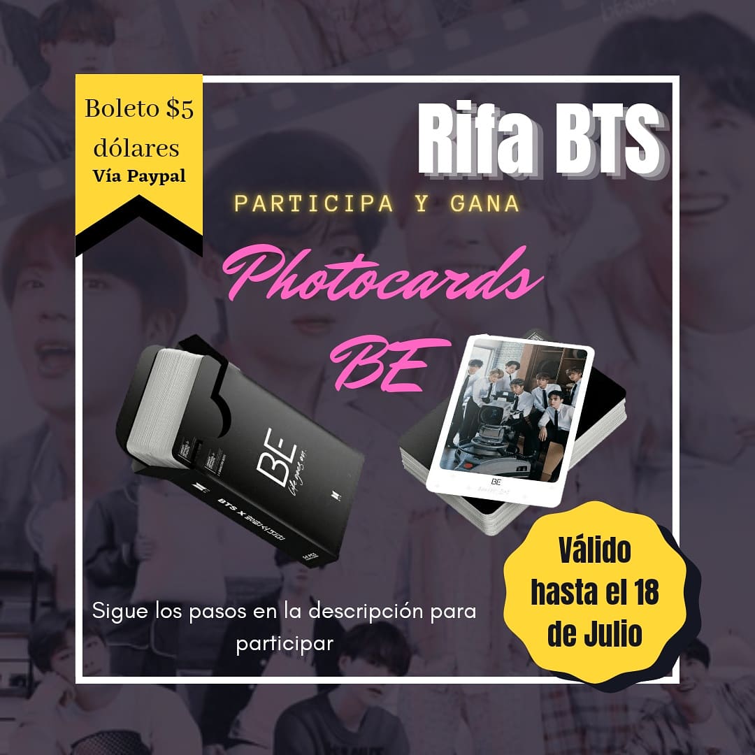cytoplasm_boy's tweet photo. ¿Te gusta BTS? Ayúdame a salir de venezuela y podrías ganar un paquete con 54 photocards de BTS
Busca la información en mi Instagram https://t.co/sVzCSikkzx
#BTS #Army #btsjungkook #btsbealbum #btsarmy #btsv #btssuga #btsjin #btsjimin #rifabts #sorteomexico #sorteointernacional https://t.co/pmFy95J1Lh