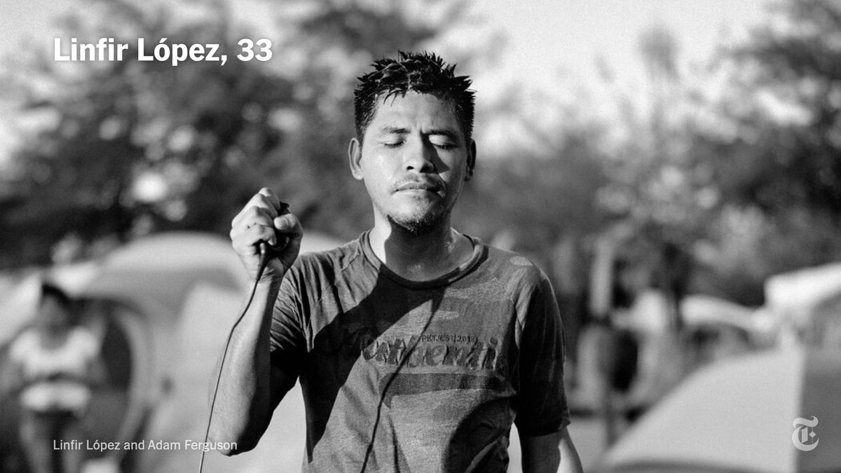 nytimes's tweet photo. Our photographer worked with migrants in Mexico to create a series of self-portraits as they waited to cross the border into the U.S. Here are their stories. https://t.co/V9gz7Lh2dD https://t.co/DA0ewDRm5E