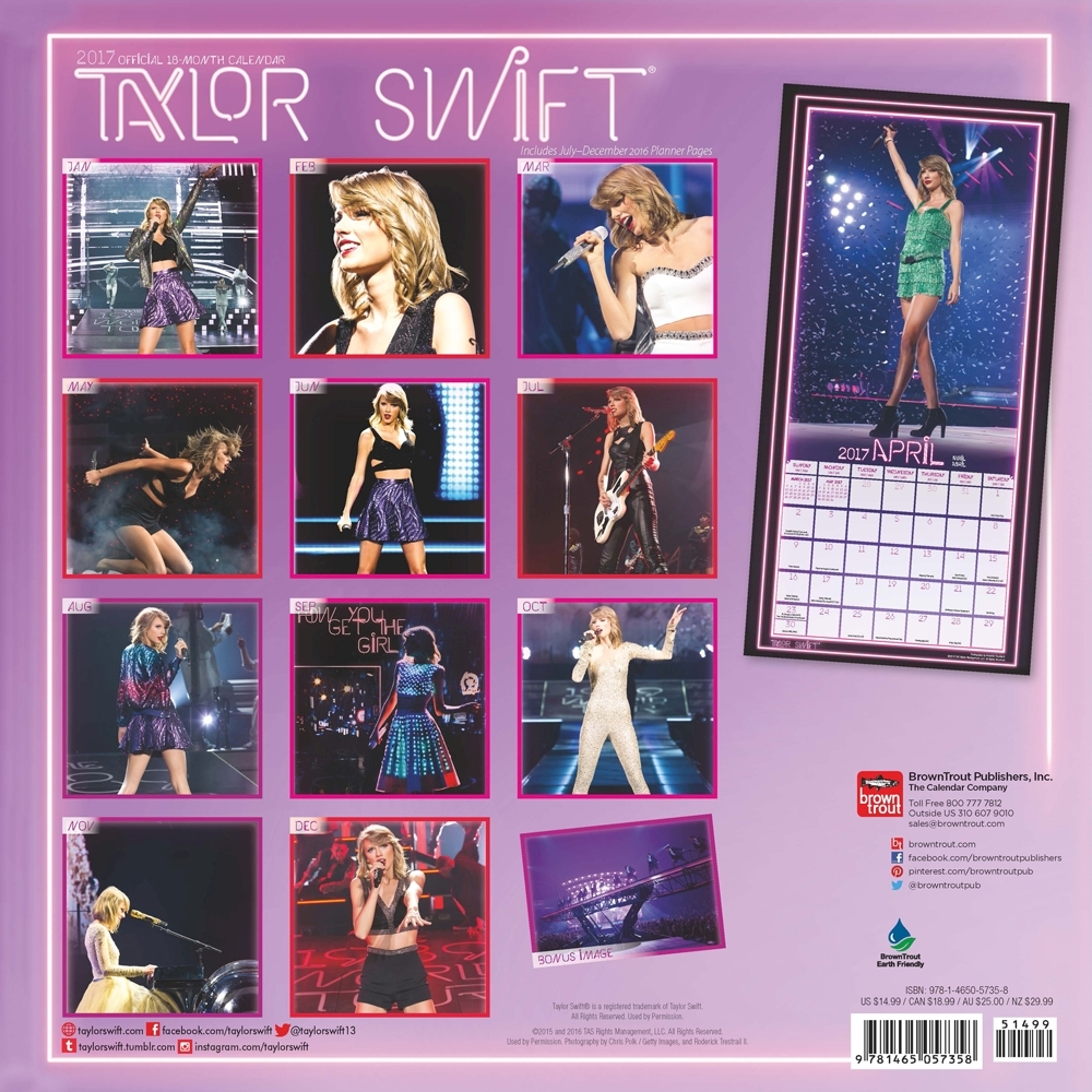 Adventures Into Mystery on X: Taylor Swift 2017 Edition Calendar - NEW!  Out-of-Print - The official wall calendar features a collection of  photographs of superstar Taylor Swift Available Here:   - @aimcollectibles #