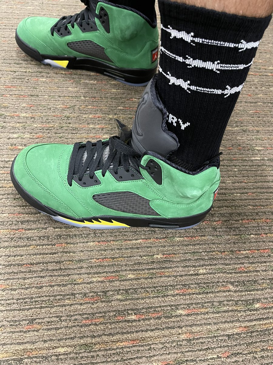 jordan 5 apple green on feet