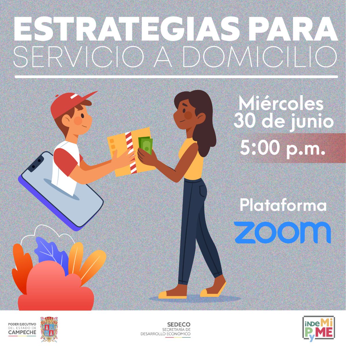 ConsumeCampeche's tweet photo. No te pierdas el curso "Estrategias para servicio a domicilio", el miércoles 30 de junio a las 5:00 p.m. por medio de la plataforma Zoom. 
Regístrate en el siguiente enlace: https://t.co/nJL53ij3kU https://t.co/2usw7had7U