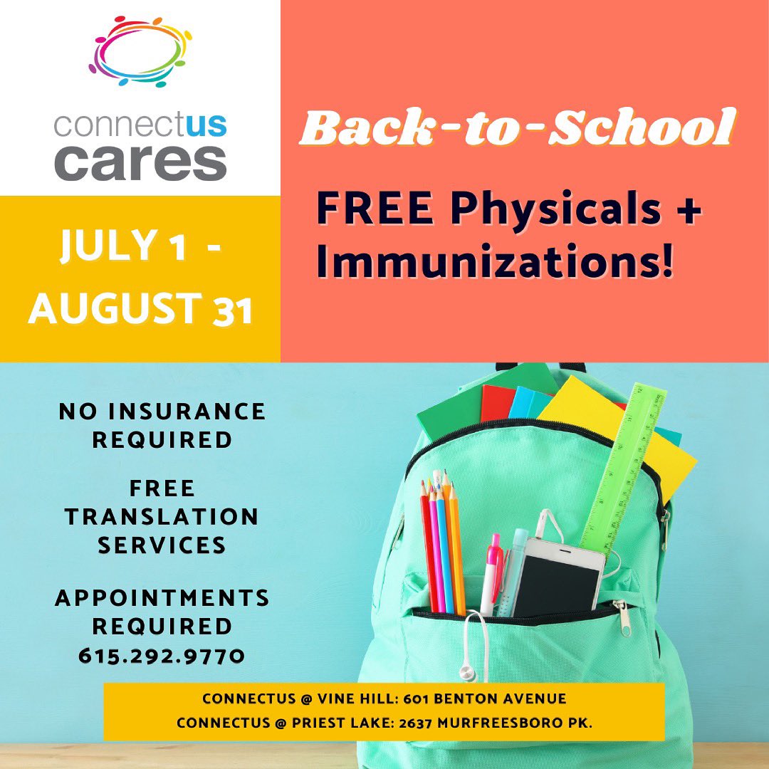 Have you scheduled your child’s visit for a free physical + immunizations yet? This offer starts this Thursday, July 1st and will run through August 31st! 

Give us a call to schedule an appointment.