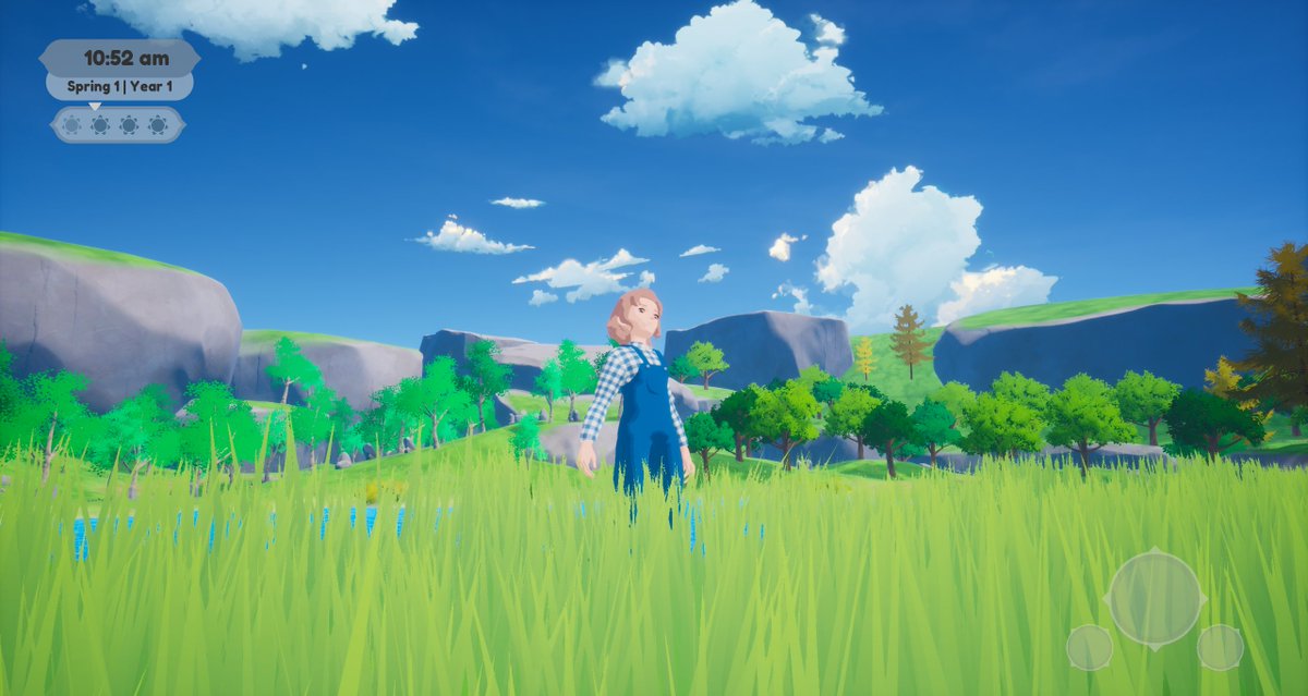 pixomori's tweet photo. A couple shots from our upcoming farming RPG!

These stylized clouds are hands downs one of our favorite things we've added to the project! ☁️🌥️

#indiedev #indiegame #gamedev #gameart #UE4 #madewithunreal #rpg #stylized #ghibli https://t.co/6CTdtiGxGv