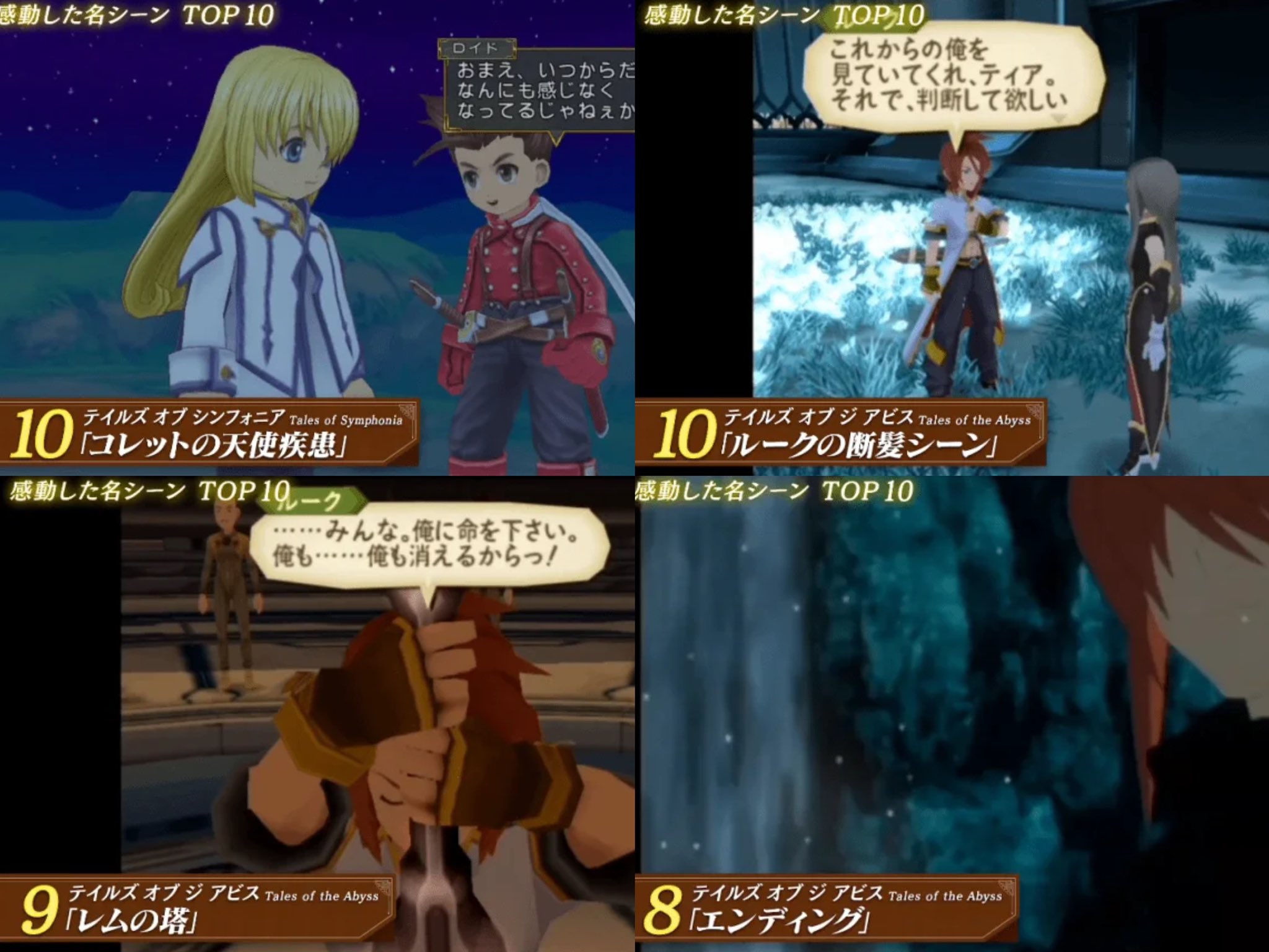 ろぜデパミ テイルズオブシンフォニアの天使疾患のシーンは テイルズ25周年記念の歴代名場面ランキングで10位にランクインした