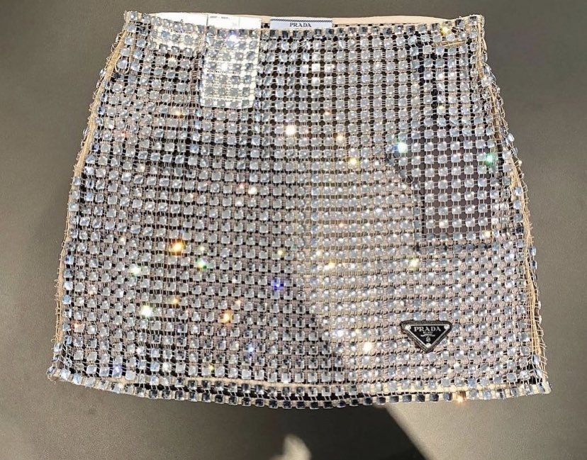 badestoutfit's tweet image. sparkly prada set
