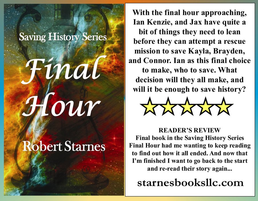 BooksToReadBTR's tweet photo. https://t.co/1k337dE2lo
#RobertStarnes #bookcommunity #FinalHour #SavingHistorySeries #SavingHistory #BookLover #BookObsessed #BookReviewer #BookReview #BookLife #Bibliophile #ReadMoreBooks #Reader #booklife #robertstarnesauthor #readerscommunity #shs_finalhour
@starnes_books https://t.co/oniII1BJ1s