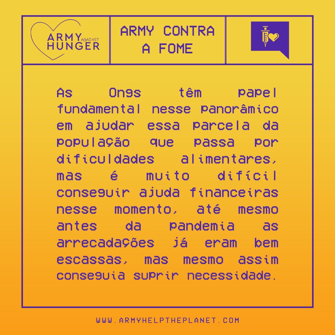 PortalMinYoongi's tweet image. [📰] Mais da metade dos domicílios no país se encontram em situação de insegurança alimentar, o que torna a camada mais pobre da população ainda mais vulnerável à Covid-19.
 
Doe: armyhelptheplanet.com
 
[@BTS_twt] #BASICTOSAVE #BTSARMYxFIOCRUZ
 
Fonte: medicina.ufmg.br/inseguranca-al…