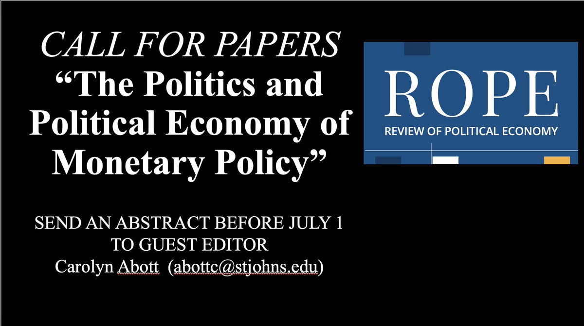 CALL FOR PAPER CLOSES JULY 1

<a href="/ReviewofPE/">Review of Political Economy</a>