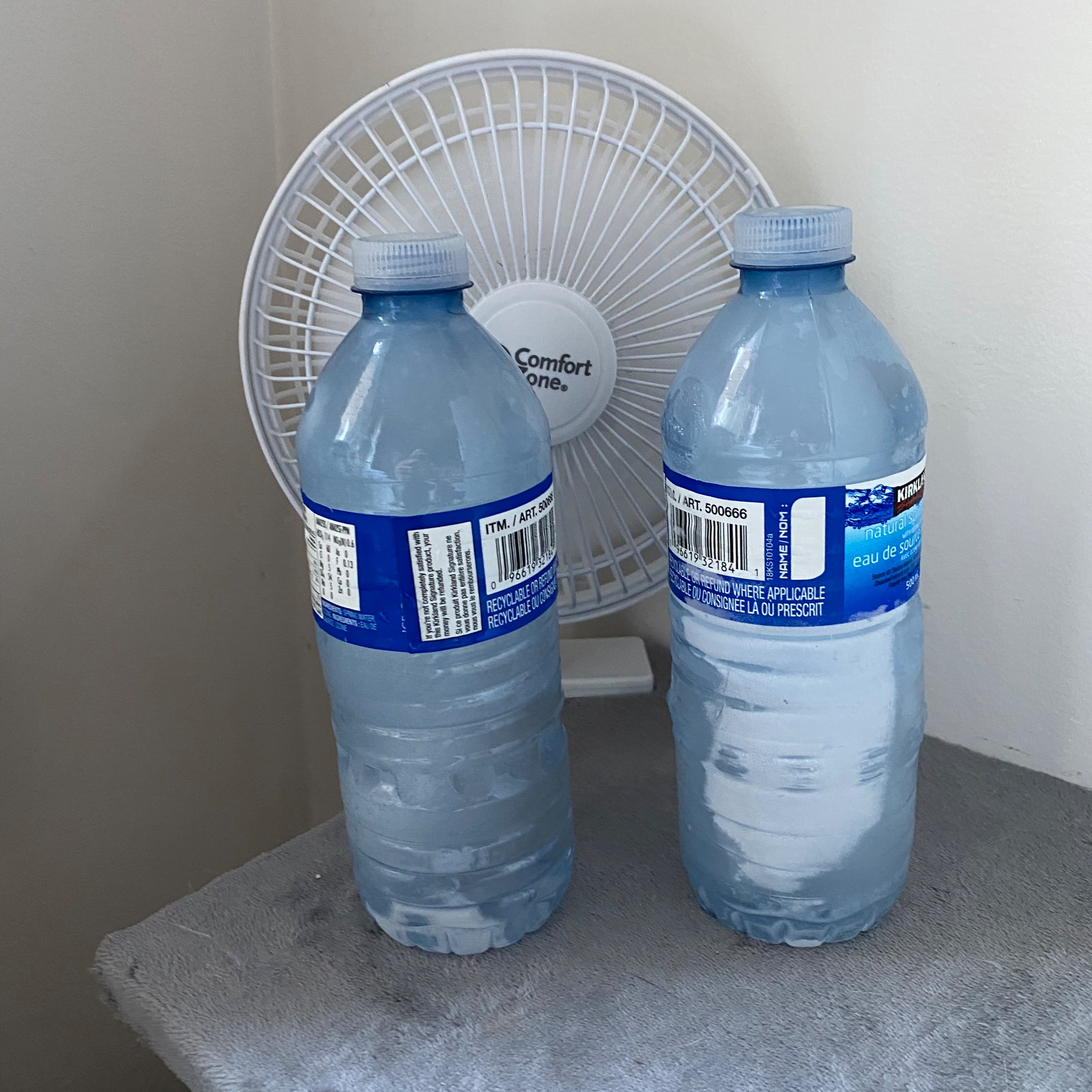 Isabella Wang on X: My chemistry prof taught us a really easy way to make  your own air conditioning! Salt in water bottle, freeze, put 2-3 before a  fan (depending on the