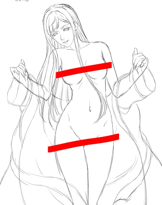 🚹3🚺1で脱衣からフィニッシュまで31枚描けたので寝てから続き仕上げてくzzzzz 