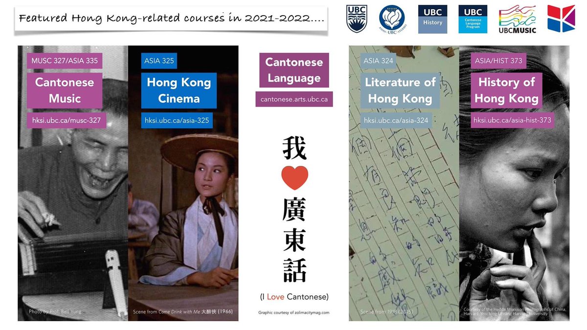 [Courses] Check out these Hong Kong-related courses offered by <a href="/UBCAsianStudies/">UBC Asian Studies</a> , <a href="/UBCCantonese/">UBC Cantonese 卑詩大學粵語</a>, <a href="/UBC_History/">UBC History</a> , and <a href="/UBC_Music/">UBC School of Music</a> for the academic year 2021–22. . . . 

hksi.ubc.ca/courses/2021w/