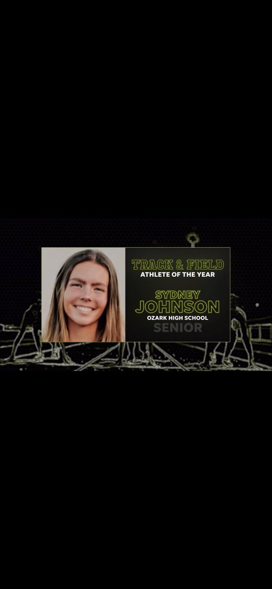 Oz_girlstrack's tweet photo. Congratulations Sydney! High School Sports Awards Southwest Missouri Track Athlete of the Year!! https://t.co/VJ7PQQMCyT