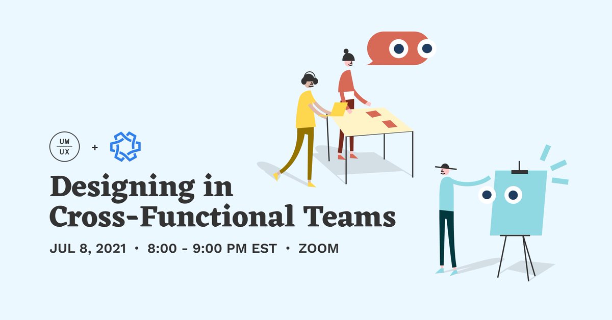 Are you interested in learning about how to effectively work with product managers, engineers, and other designers in your internships? Join us on July 8th for “Designing in Cross-Functional Teams”, an event in collaboration with UW Blueprint!

Link in bio to register!