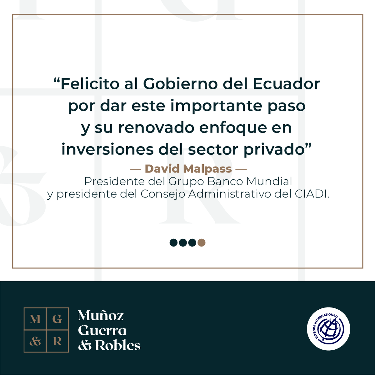 MGR_Ecuador's tweet photo. Nuevo #MGRTip Ecuador se une al Convenio sobre Arreglo de Diferencias Relativas a Inversiones (CIADI). Para más información visita nuestra página https://t.co/ic1OwD3yuR #CIADI #MGRecuador #ecuador #usa https://t.co/P0nWrMMHNZ