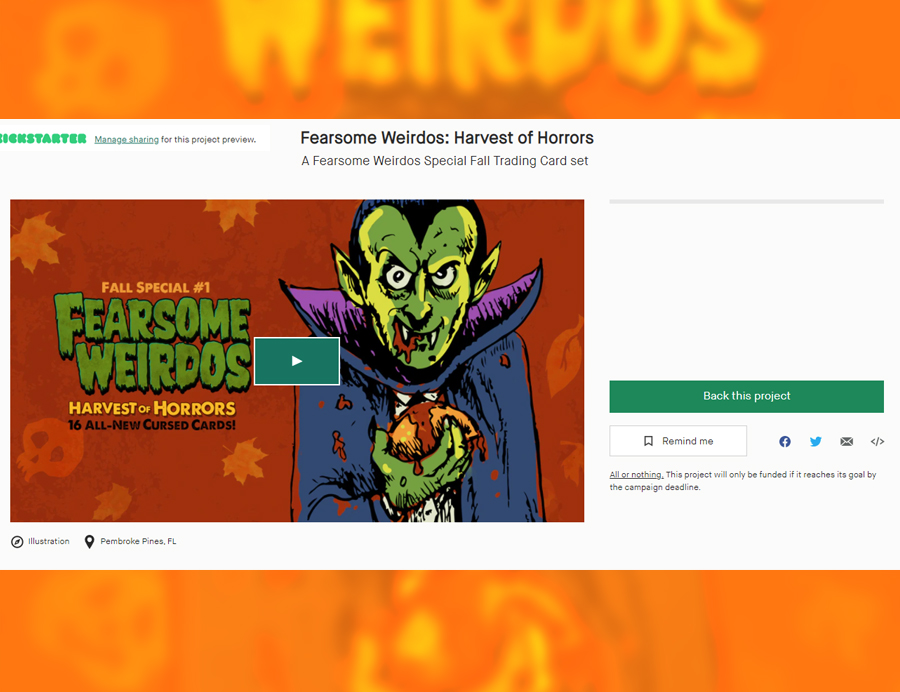 Zerostreet's tweet photo. Fearsome Weirdos: Harvest Of Horror Kickstarter coming soon!
#tradingcard #vintage #monsters #Horror #spoof #humor #parody #illustration #kickstarter #tradingcardset https://t.co/PCml3ypnYk
