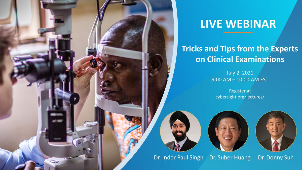 (1/2) We are excited to support the <a href="/OrbisIntl/">Orbis International</a> <a href="/cybersight_org/">Cybersight</a> webinar “Tricks and Tips from the Experts on Clinical Examinations” with Dr. Inder Paul Singh, Dr. Suber Huang, and Dr. Donny Suh.
 
#Volk #SeewithVolk #Volkster #VolkLenses #OrbisInternational #Cybersight