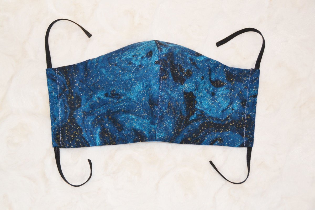 “Blue Sparkle” Washable Face Mask buff.ly/3j4BUBn #facemask #blue #shield #protector #cover #filter #nosewire #elastic #cotton #washable #navyblue #allergy #dust #chemo #womens #teenager #girls #childrens #black #gold #fittedmask #coronavirus #covid-19 #quarantine