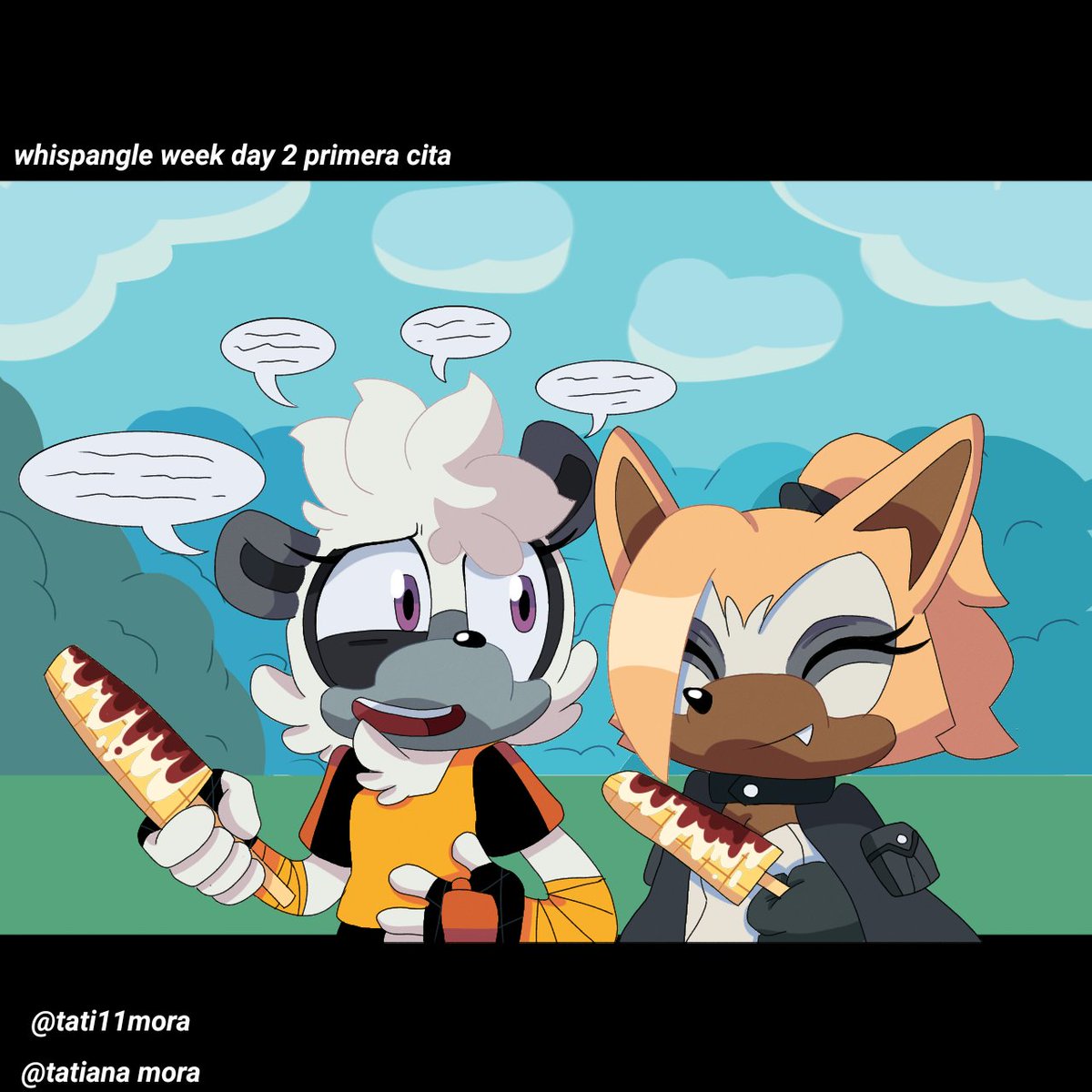 Tati11M's tweet image. Whispangle week day 2 primera cita
#whispangleweek #whispangleweek2021
#whispangle #whisperthewolf #tanglethelemur