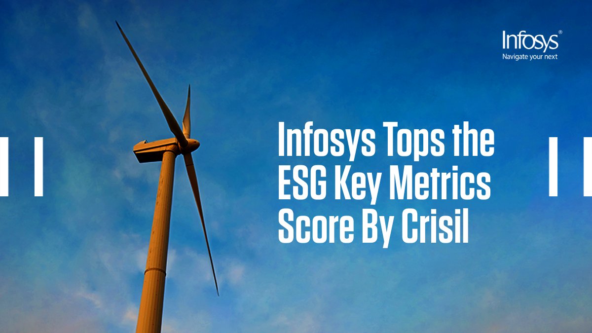 Infosys's tweet photo. Infosys tops the CRISIL list of #ESG compliant companies in the country. Scores amidst the 225 companies rated by the rating agency's research wing. Read more. https://t.co/oNzHeug6B2 #NavigateYourNext https://t.co/QO8F9yKyxJ