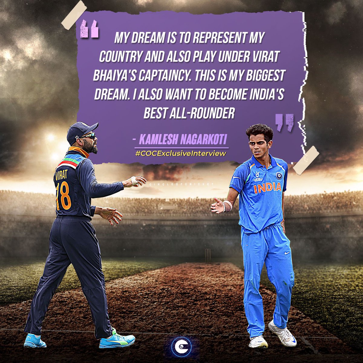 circleofcricket's tweet photo. #KamleshNagarkoti spoke to Circle of Cricket about the dreams he wishes to fulfil in the near future.

Full Interview: https://t.co/kz0fqLIQ42

#COCExclusiveInterview https://t.co/x2xgrXBKs6