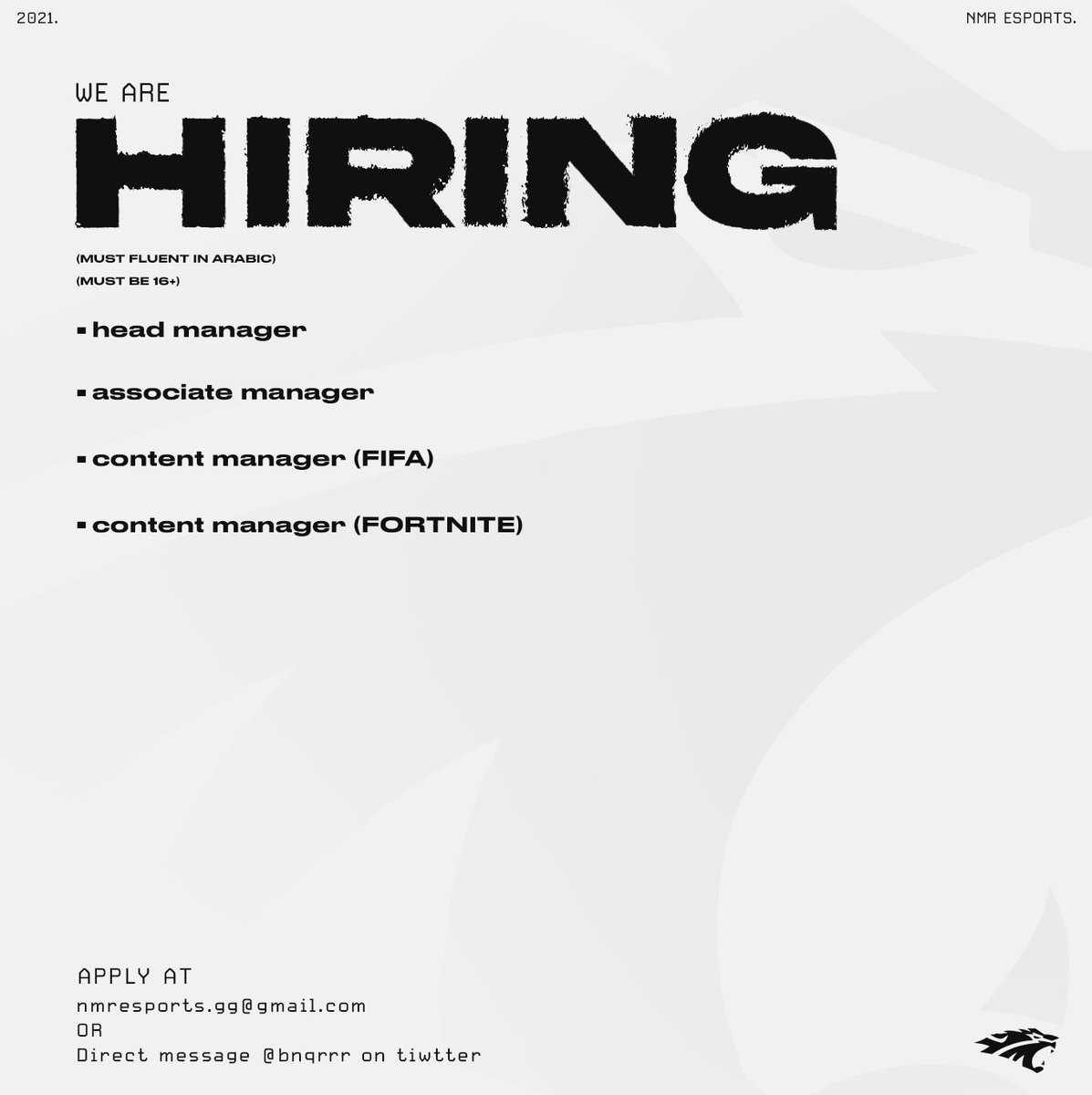 WE ARE HIRING !

#NMRonTOP