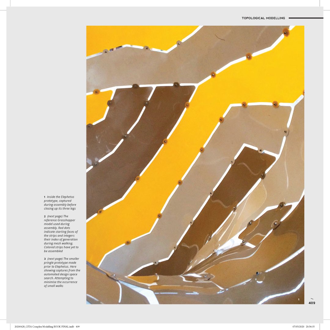 CITAcph's tweet image. #CITA_ComplexModelling – chapter 5: #TopologicalModelling 

#Elephoetus - Rethinking Patterns / speculation

“Elephoetus explores topological modelling and form finding for planar fabrication.”
 
#OpenAccess
rebrand.ly/openaccess

#Hardback 
rebrand.ly/hardback