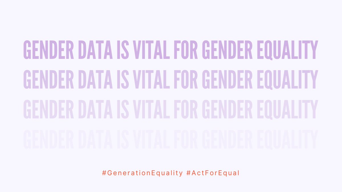 The #GenerationEquality  Forum starts tomorrow – the largest global gathering for gender equality since the landmark #Beijing25 

We’re 100+ years away from closing the gender gap! #GenderData has the immense potential to speed up progress on #GenderEquality

#ActForEqual