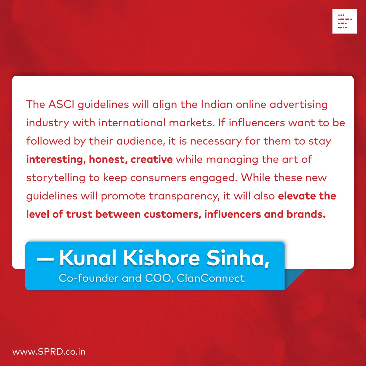 TeamSPRD's tweet image. @BusinessInsider reached out to experts from the influencer ecosystem to understand the implications of the ASCI guidelines. Check out what @KunalKishore24 , Co-founder, @ClanConnect had to say.

#ASCIGuidelines #influencermarketing #paidcontent #digitalmedia #organiccontent
