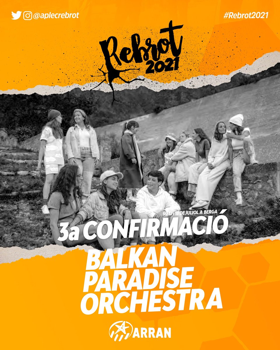 🌱💥 Ja tenim la tercera confirmació del #Rebrot2021. El 17 de juliol <a href="/balkanparadise_/">Balkan Paradise Orch</a> en directe a #Berga
