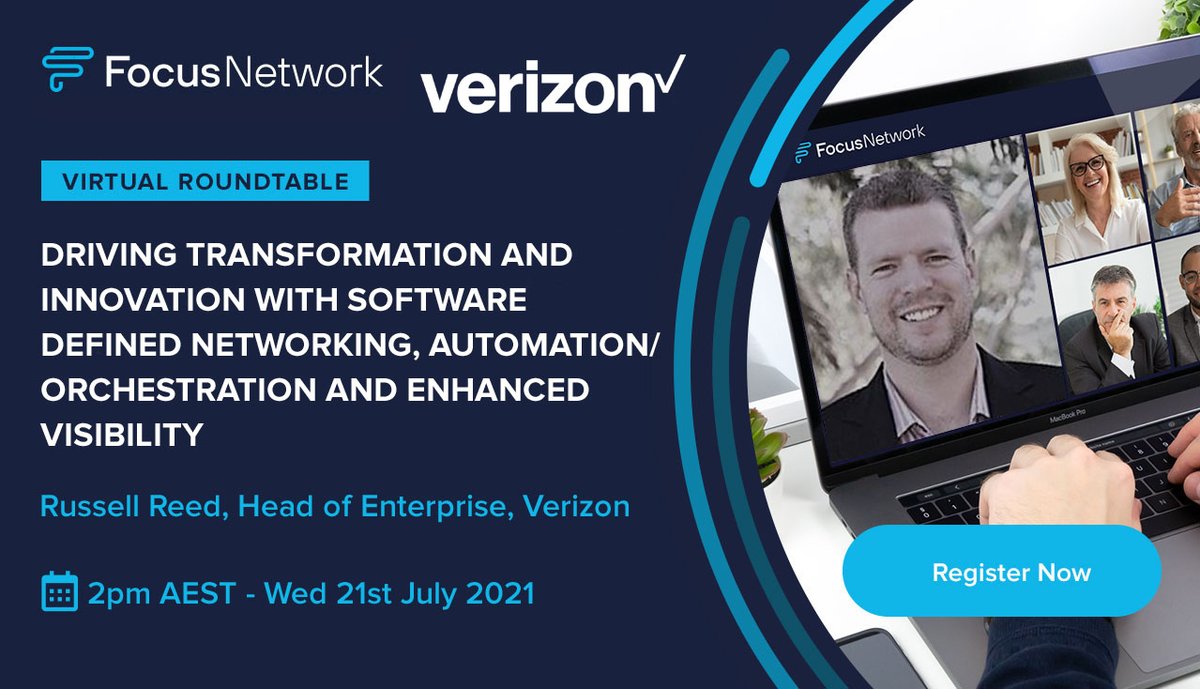 The @Verizon Australia #virtualroundtable is taking  place Wed 21 July 2pm AEST not on the 22 July as previously posted (apologies). 
focusnetwork.co/event-theme-dr…
#focusnetwork #verizon #bespokeevents #cioleaders  #CIO #automationsoftware  #technology #integrations #ciotechasia #SDN