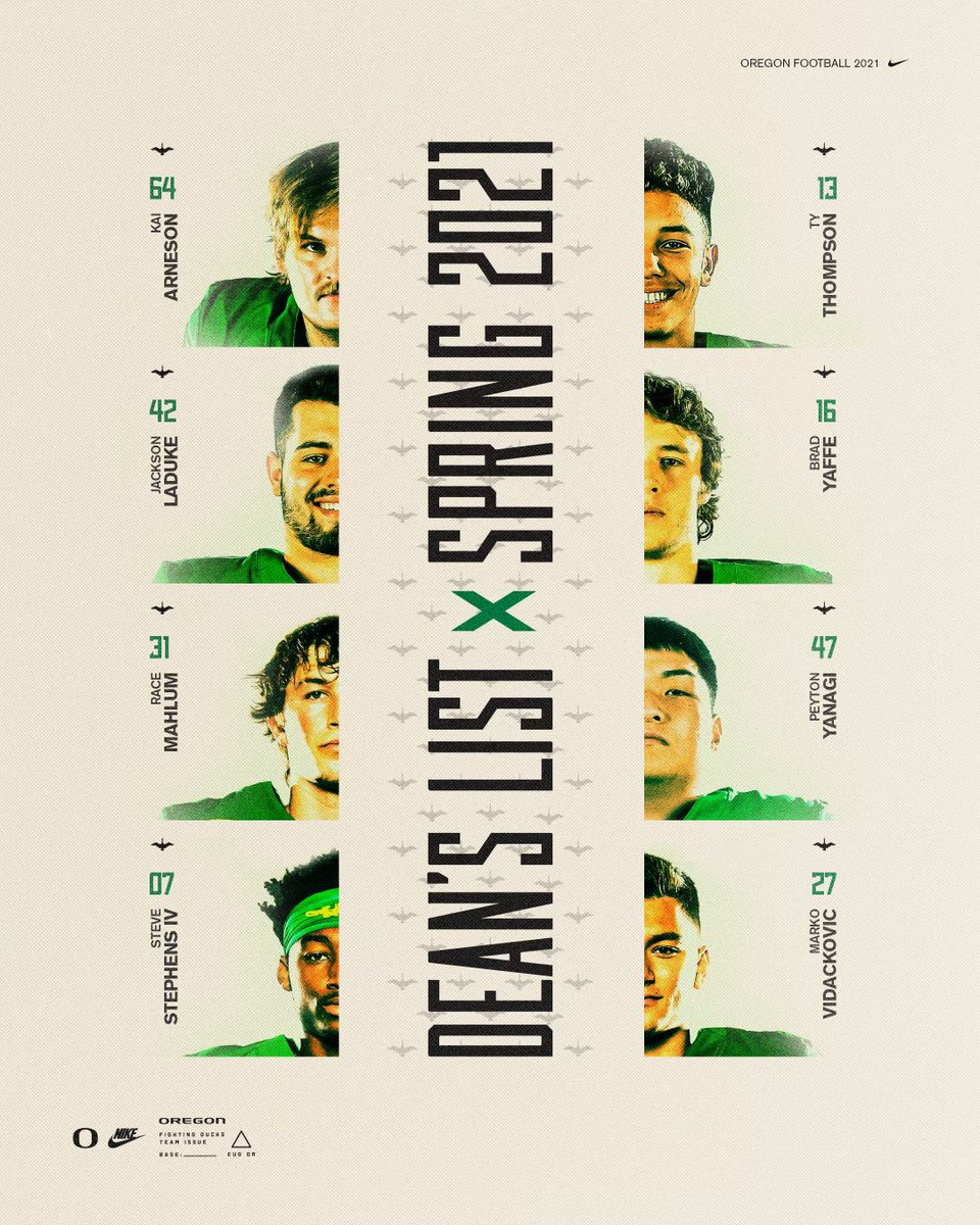 All-around excellence. 

Congrats to our guys named to the Dean’s List for Spring 2021 👏

#GoDucks