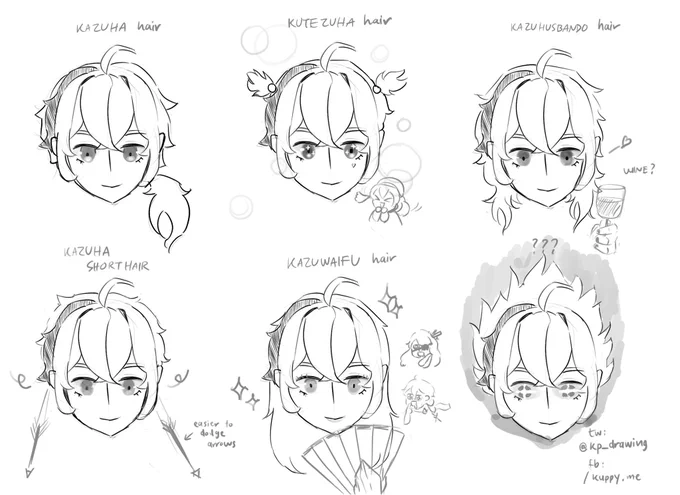 Choose your #kazuha hair #原神 