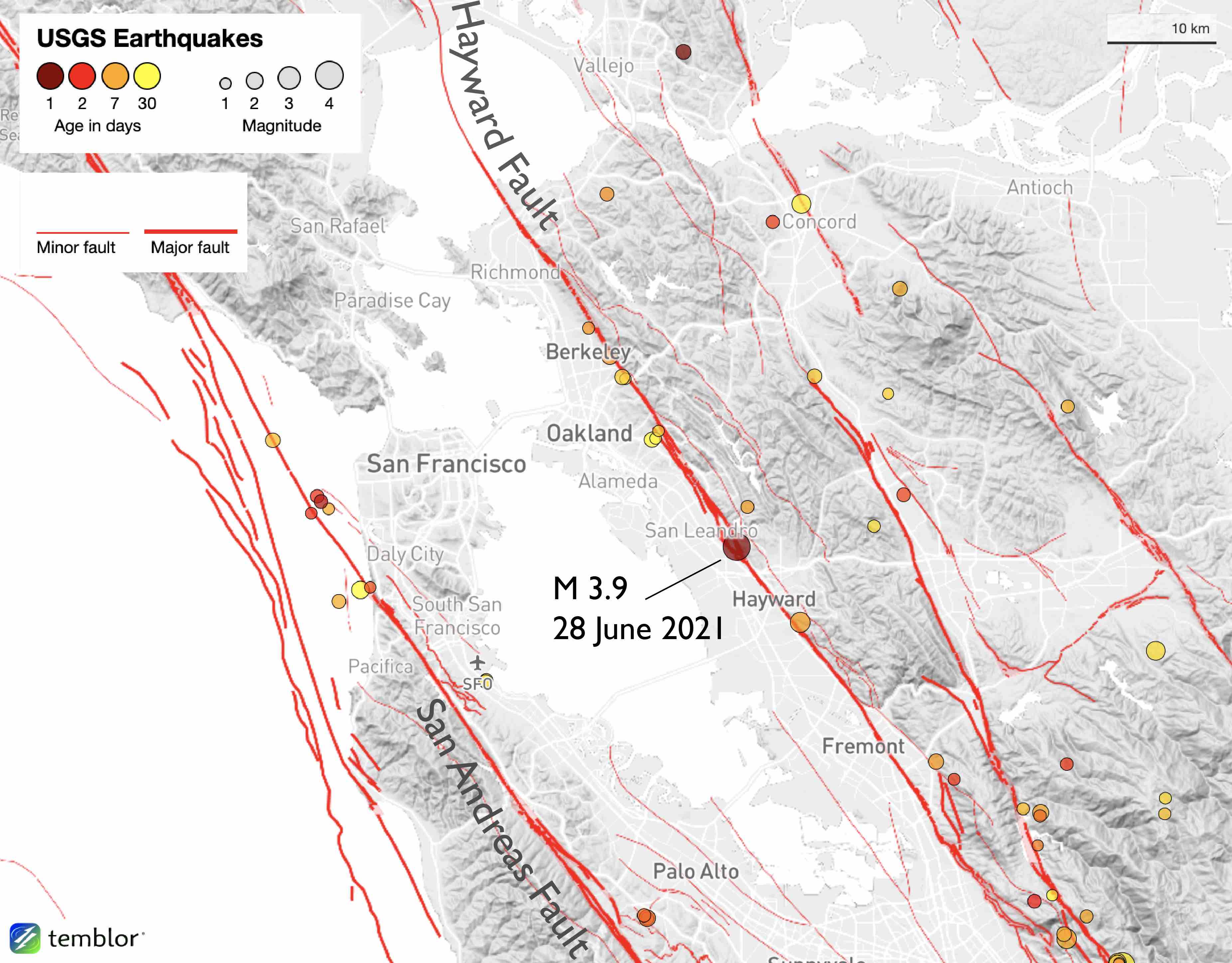 Temblor On Twitter Today At 6 30 P M Local Time A Magnitude 3 9 Earthquake Jolted The Hayward Fault That Runs Along The Eastern Side Of The San Francisco Bay Area The Quake Struck About