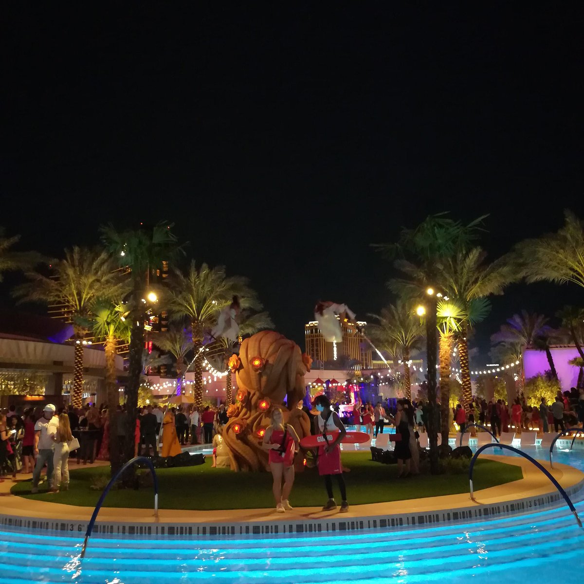 This pool was happening at the Grand Opening of Resorts World Las Vegas #ResortsWorldLasVegas