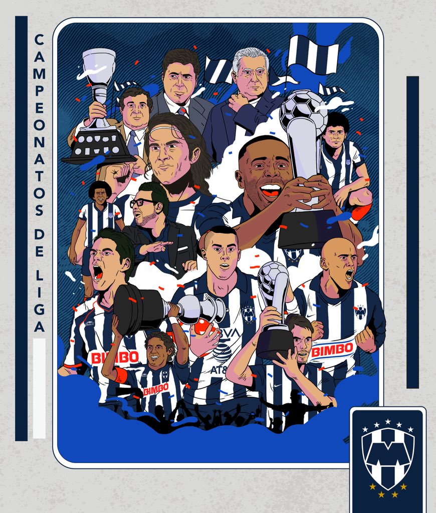 Rayados's tweet image. 💙| 5️⃣ veces hemos gritado 🗣 Monterrey, Campeón del Futbol Mexicano. 

86-03-09-10-19 🏆Ⓜ️

76 Aniversario | Campeonatos @LigaBBVAMX 

#ArribaElMonterrey 
#EnLaVidayEnLaCancha