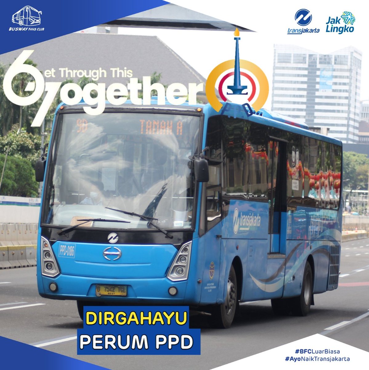 Segenap Keluarga besar Komunitas Busway Fans Club mengucapkan Dirgahayu Perum Pengangkutan Penumpang Djakarta @perumppdID yang ke-67. Semoga PPD terus memberikan pelayanan terbaiknya pada masyarakat DKI Jakarta. 

#BuswayFansClub #AyoNaikTransjakarta #BFCInfo #PPD