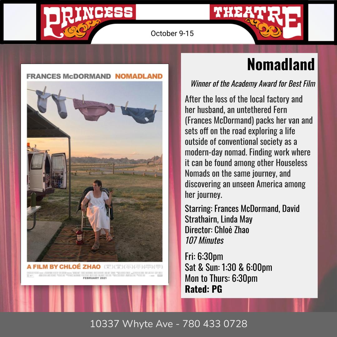 princessonwhyte's tweet photo. And third, we have the Academy Award Winner for Best Picture, Best Director for Chloe Zhao, and Best Actor for Frances McDormand, in the film about a woman without an anchor and the people along the road to anywhere. https://t.co/mRut4tVU1T