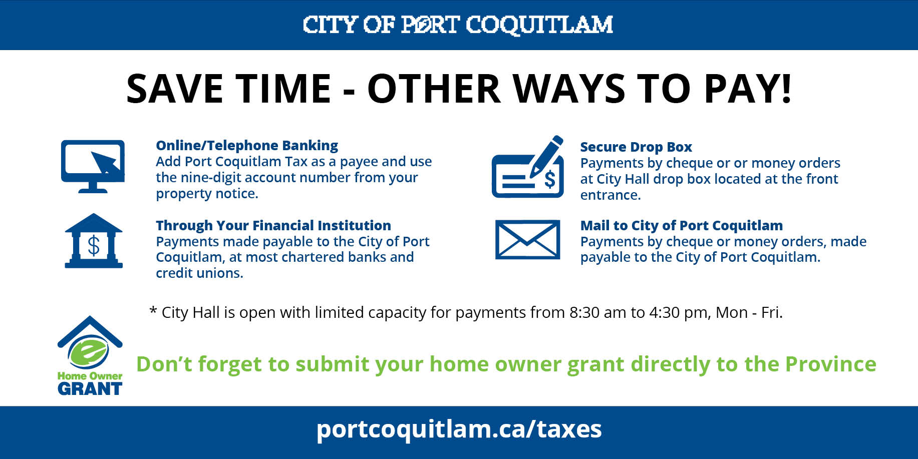 City of Port Coquitlam on Twitter "Reminder that 2021 Property Taxes