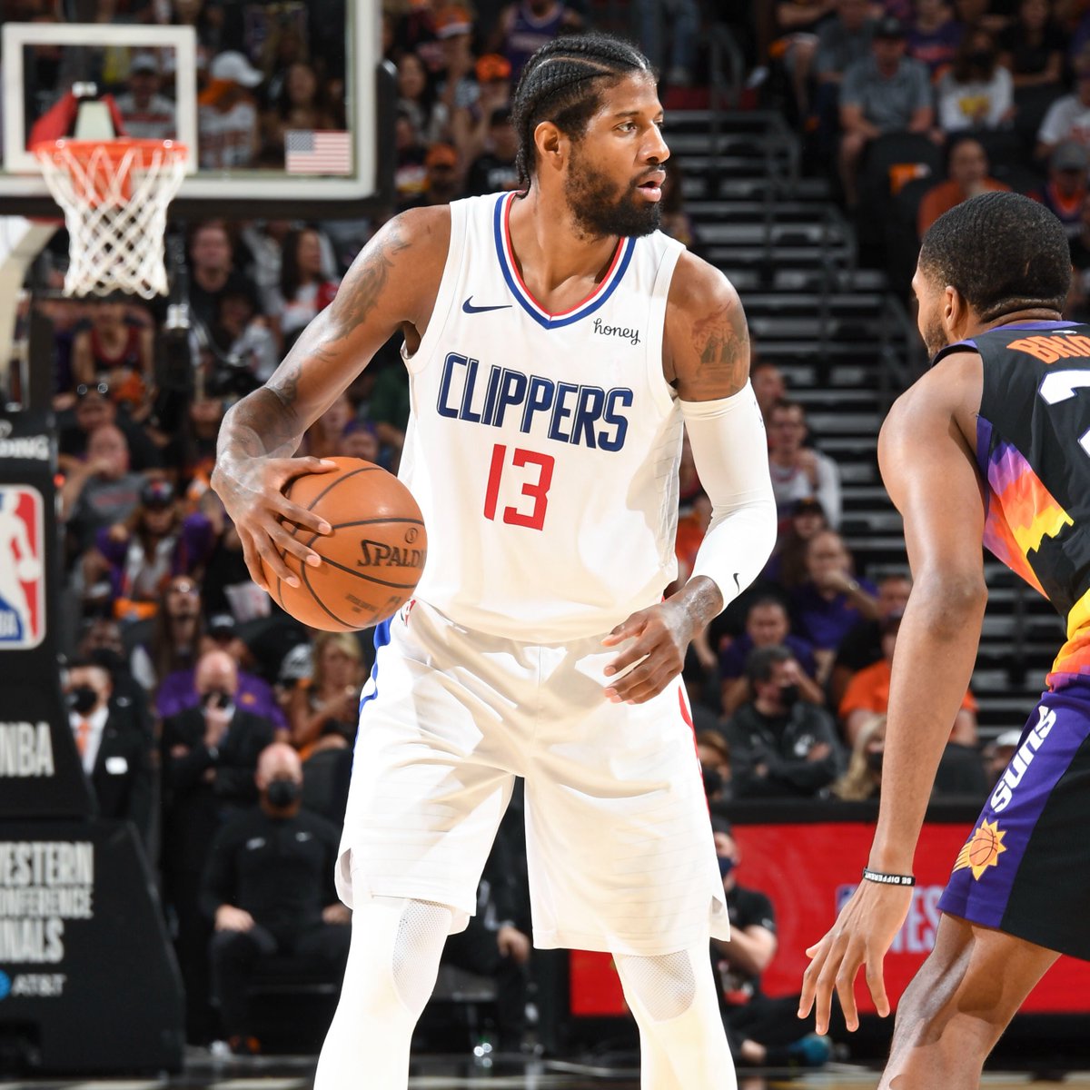 NBAHistory's tweet photo. Paul George becomes the third player since the 1996-97 season to score 30+ points on 80% shooting or better in the second half of a postseason game, joining Anthony Davis (2020) and Dwyane Wade (2010). https://t.co/JdFPIuoLm7