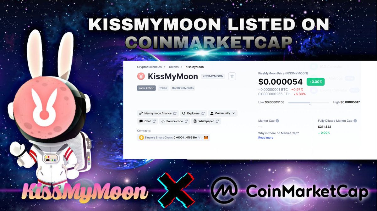 🔥🔥 KISSMYMOON IS OFFICIALLY LISTED ON COINMARKETCAP 🔥🔥

💪 Let`s make KissMyMoon trending, Let's vote for us here:

coinmarketcap.com/currencies/kis…

#KissMyMoon #CMC #Coinmarketcap