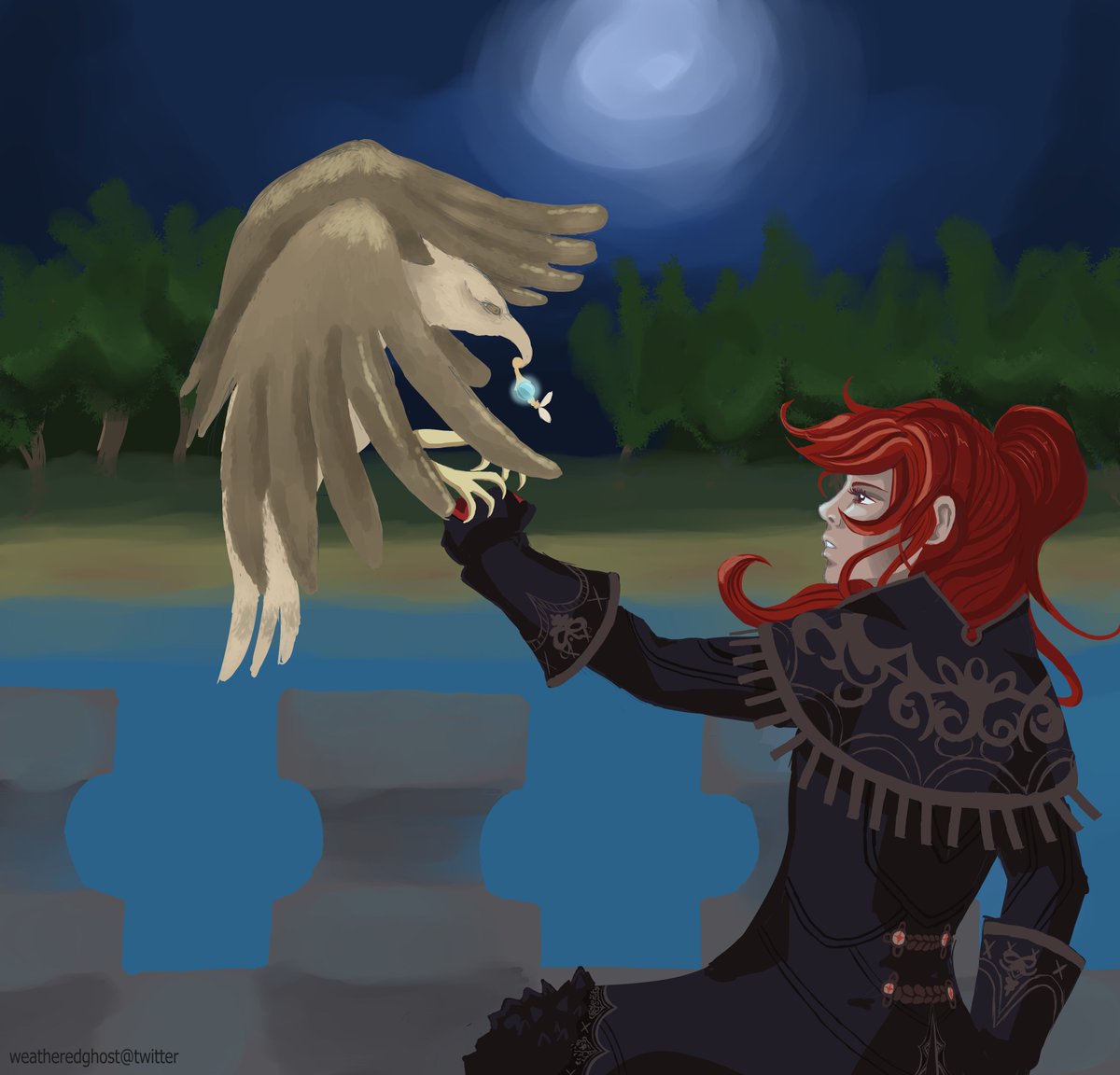 weatheredghost's tweet photo. The falcon dropped the earring in his awaiting hand and Diluc held it, a small smirk played on his mouth. It was a game they played. Aether would send him some bauble, a wordless entreaty to, "Come. Play with me. Find me." And Diluc did. Every time.
#genshinimpact #dilaether https://t.co/wE2RVWnIN6