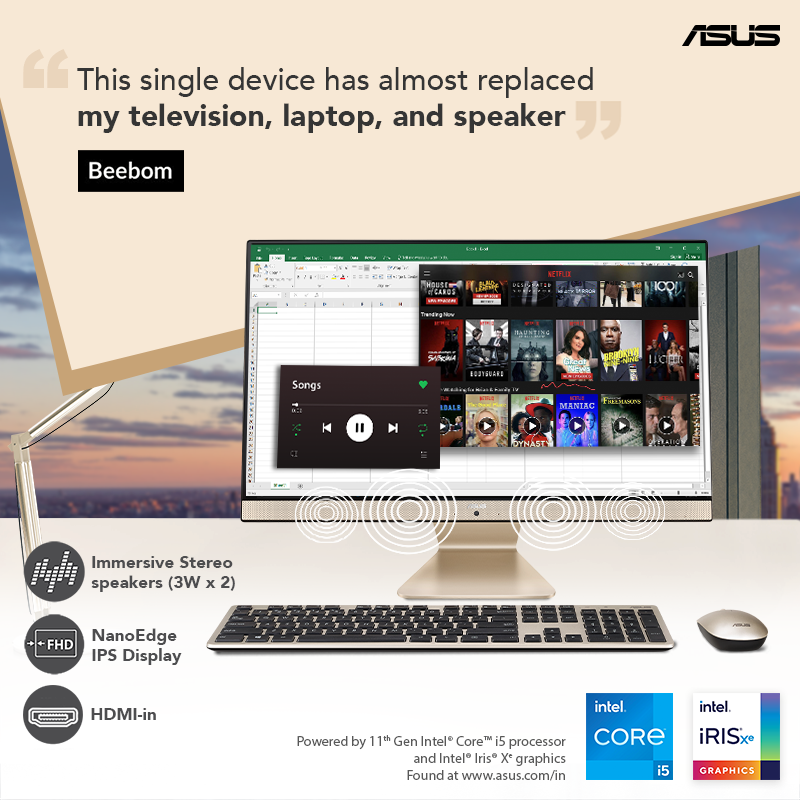 ASUSIndia's tweet photo. There's a lot that @beebomco has to say about the versatile #ASUS Vivo All-in-One PC V241EA - a device that can help you Do It All! Swipe to know more.
Know more: https://t.co/AduJgCU9NB
#ASUSIndia #AllinOnePC #DoItAll #Intel #11thGen #ConsumerPC #HomePC #HomeEntertainment https://t.co/jhUhjgXtFW