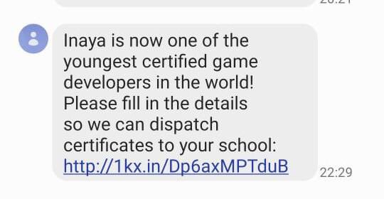 4C are super proud of Inaya becoming a master of coding 💻 She is now one of the youngest certified game developers in the world 🌍 ⭐️ Amazing!!