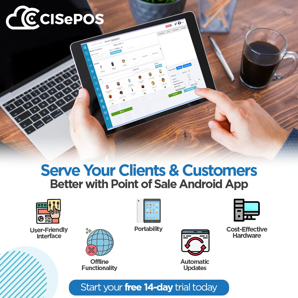 cisepos's tweet photo. CISePOS is now offering android tablet application for cloud-based POS software to ensure seamlessly streamlined business operations with ease of accessing data, overseeing sales and inventory and better customer service. https://t.co/XnxrE9jt3i